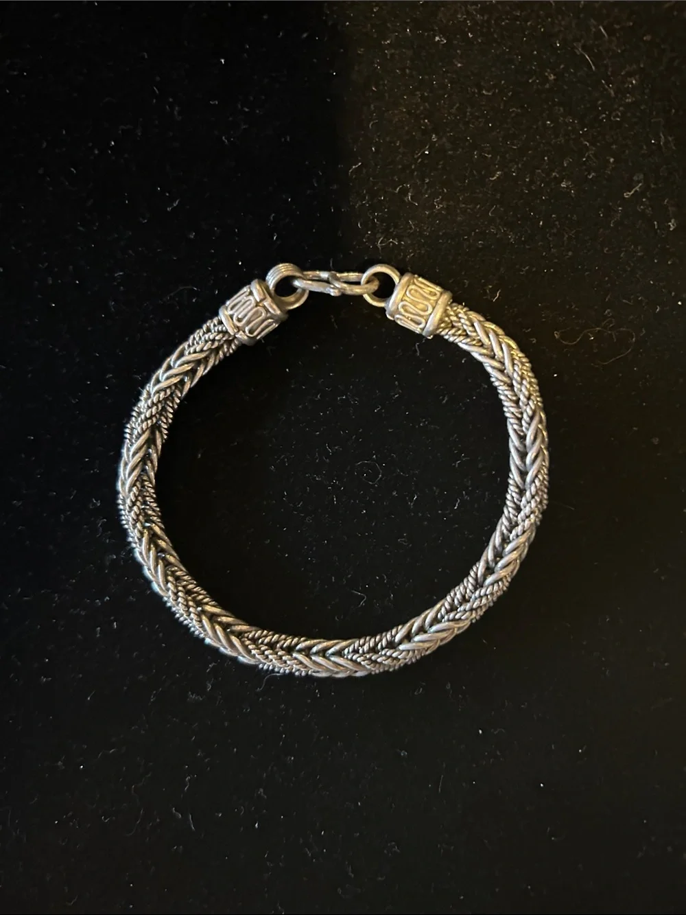 Sterling Silver Braided Woven Bracelet – 37.76g. Marked 925 on clasp